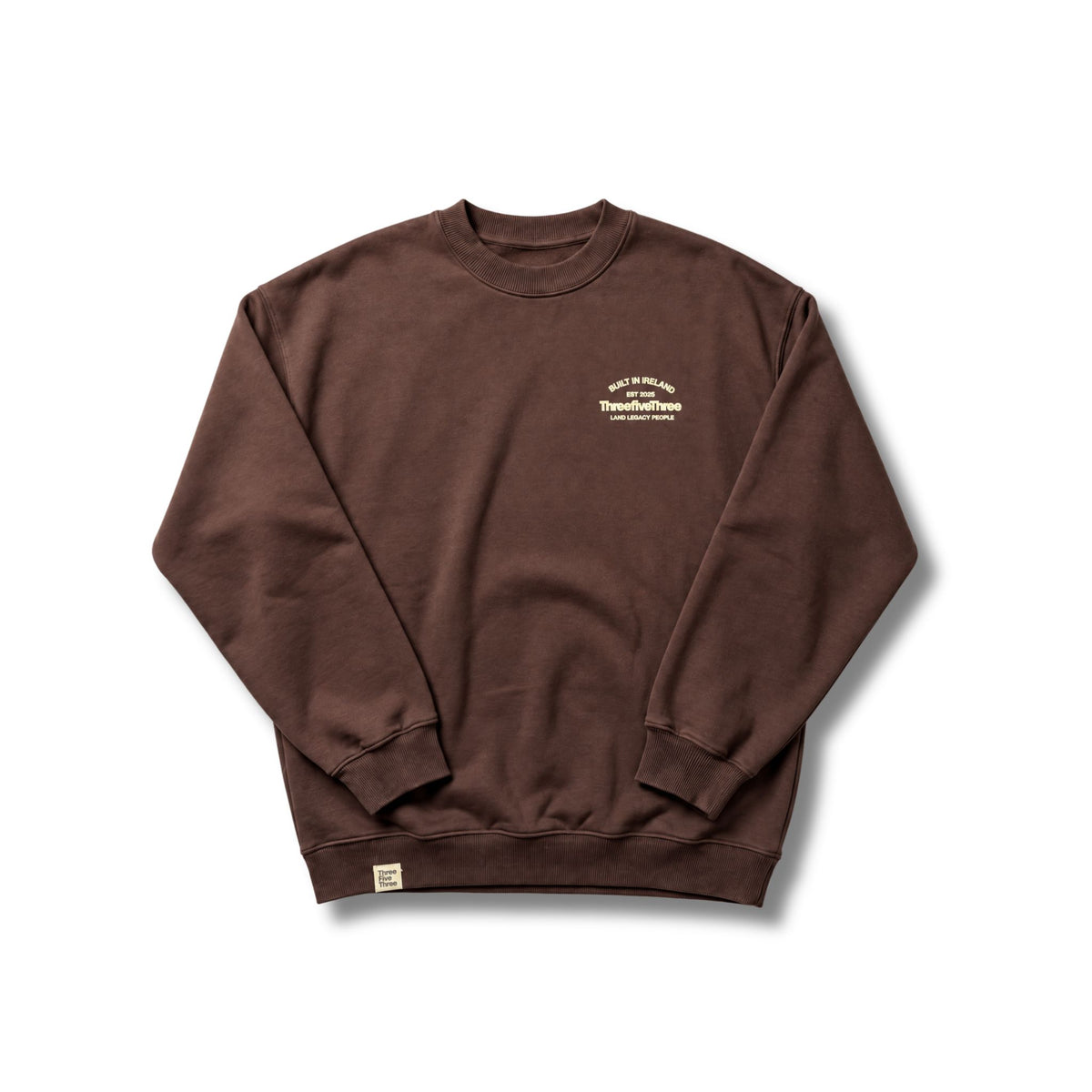 OVERSIZED CREST ORGANIC COTTON SWEATSHIRT 430GSM - COFFEE BEAN BROWN