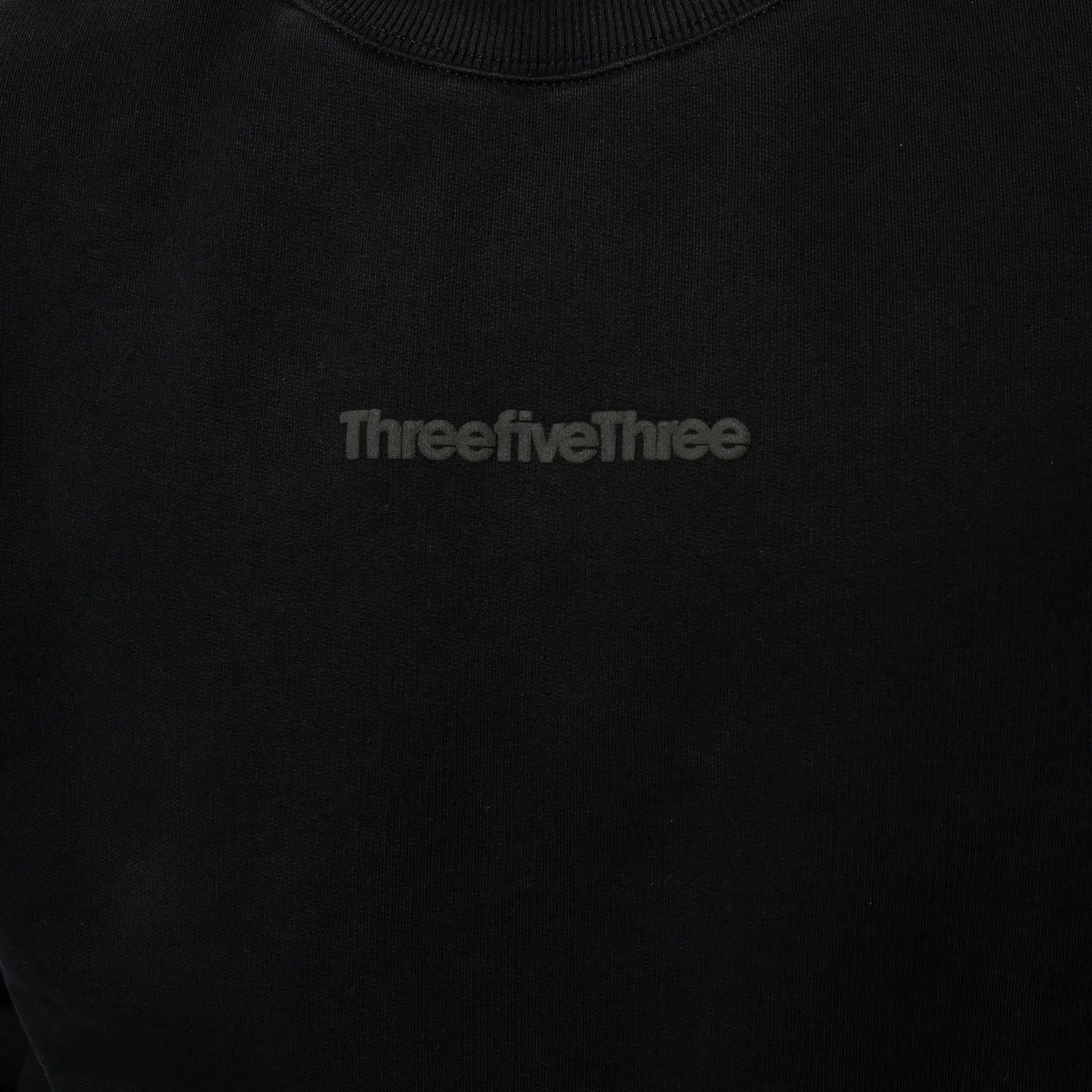 ORIGIN HEAVYWEIGHT OVERSIZED BOXY WORDMARK ORGANIC COTTON SWEATSHIRT 430GSM - OBSIDIAN - ThreefiveThree.com