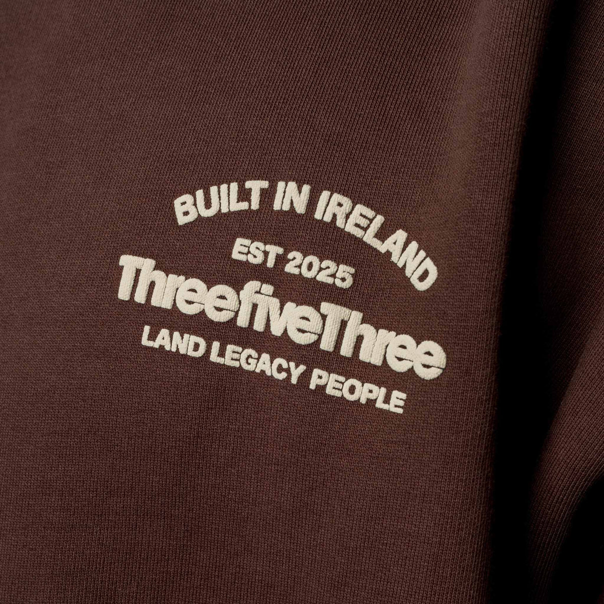 OVERSIZED CREST ORGANIC COTTON SWEATSHIRT 430GSM - COFFEE BEAN BROWN - ThreefiveThree.com