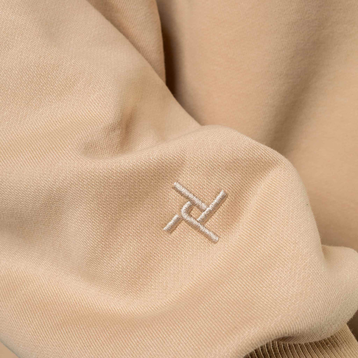 OVERSIZED QUARTER ZIP CREST SWEATSHIRT 300GSM - WHEATEN - ThreefiveThree.com