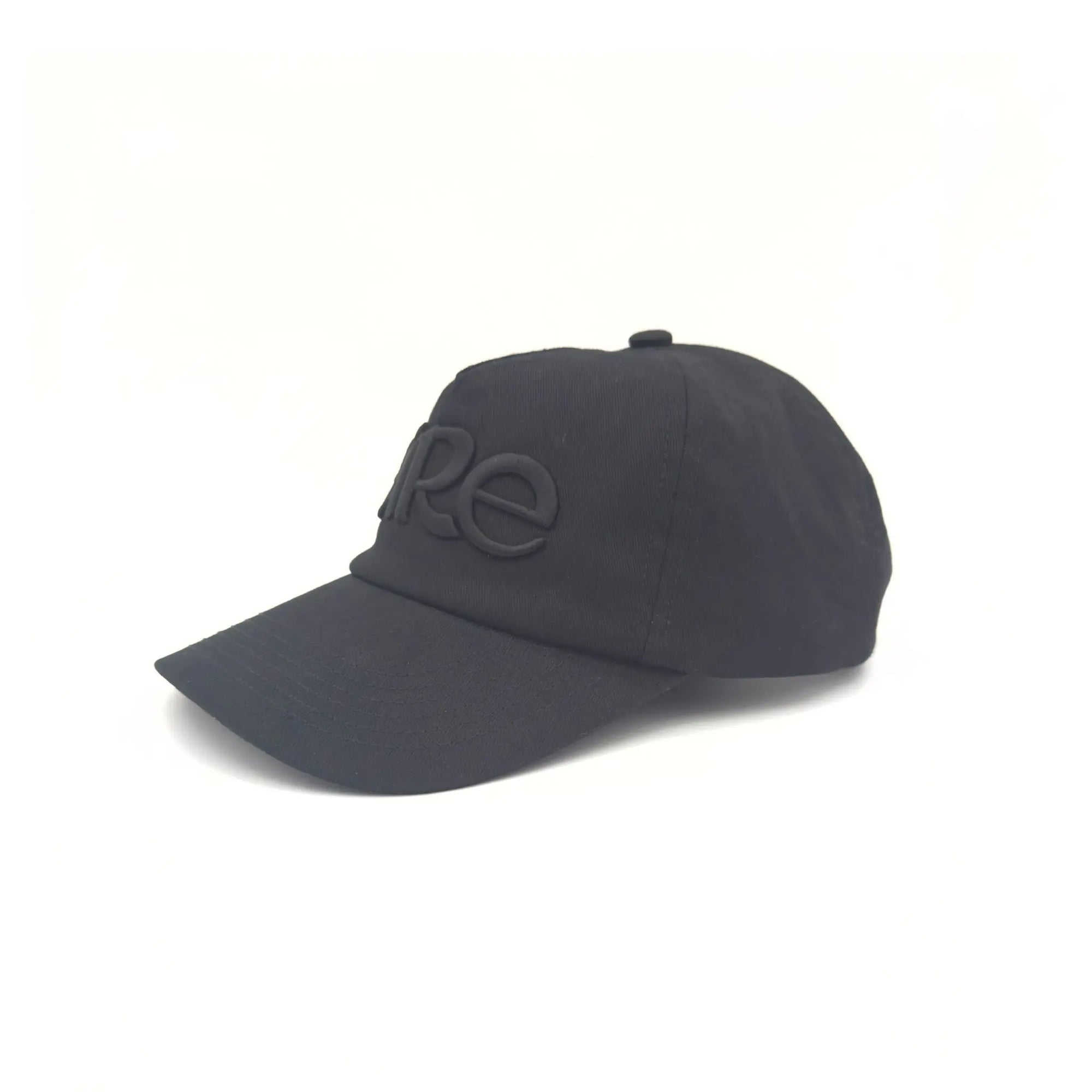 black cap with logo left side