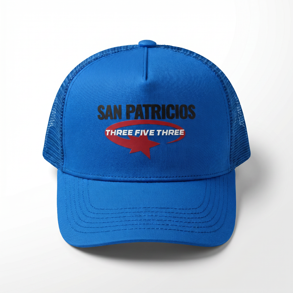 SAN PATRICIOS RACING SERIES ORGANIC COTTON TRUCKER CAP - BLUE