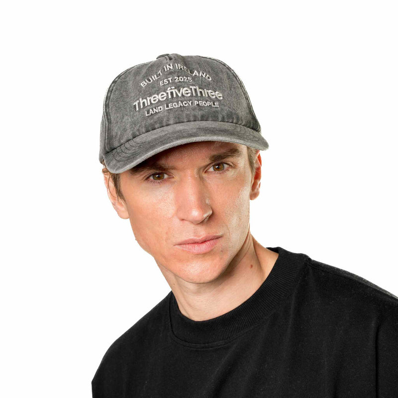 CREST ORGANIC COTTON ACID WASH DAD CAP - GREY - ThreefiveThree.com