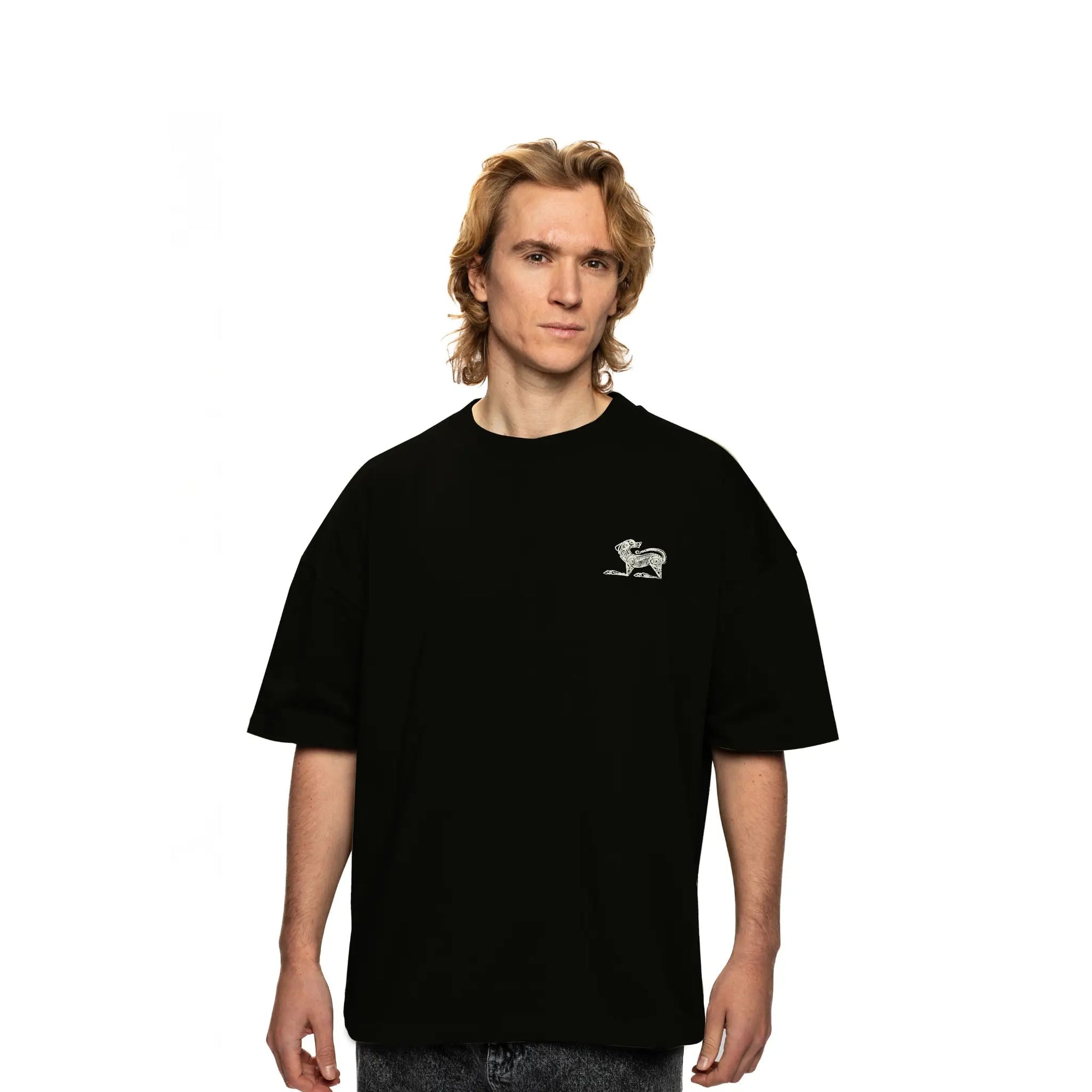 HEAVYWEIGHT OVERSIZED ORGANIC COTTON NÍ MO RÍ É T - SHIRT 260GSM - BLACK - ThreefiveThree.com