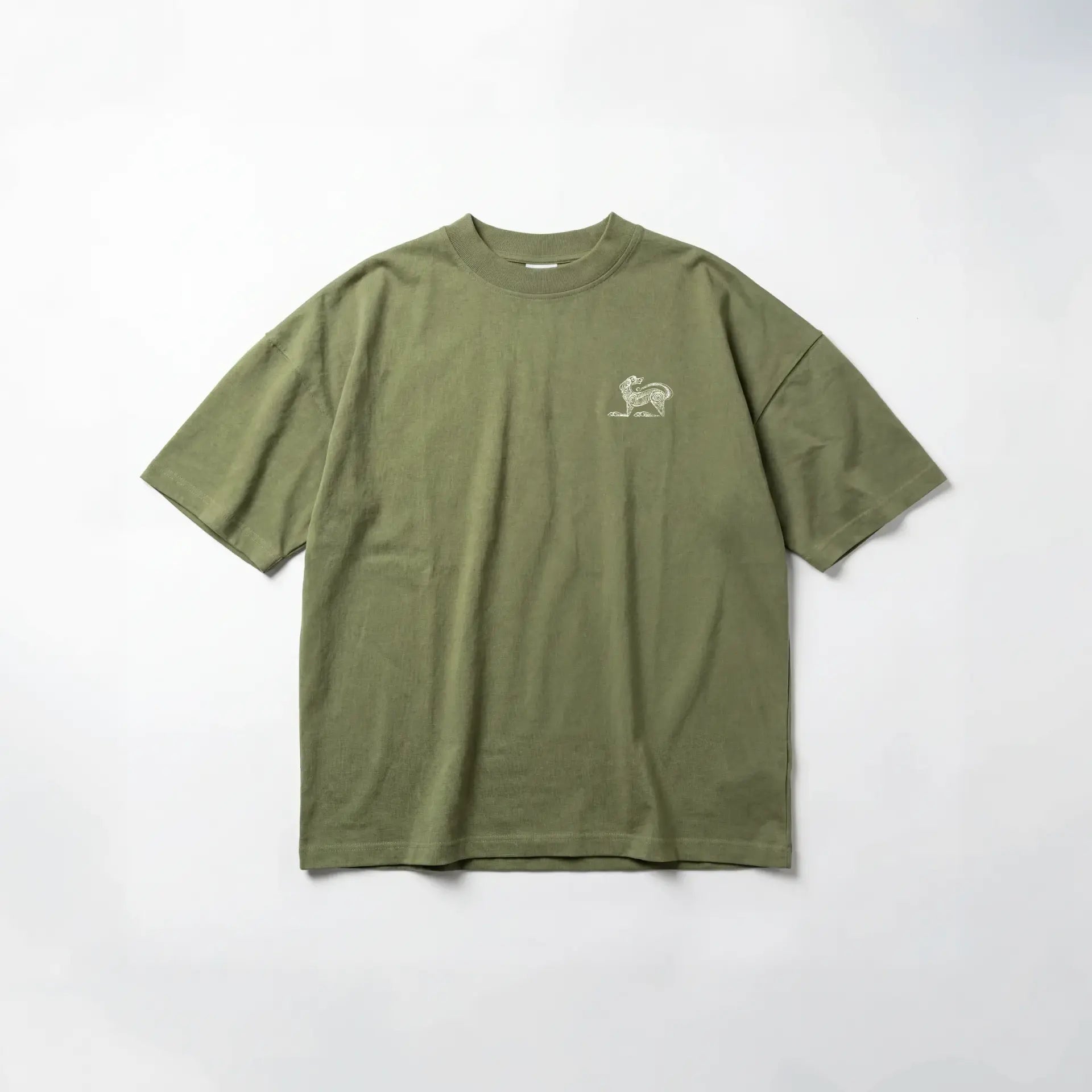 HEAVYWEIGHT OVERSIZED ORGANIC COTTON NÍ MO RÍ É T - SHIRT 260GSM - OLIVE GREEN - ThreefiveThree.com