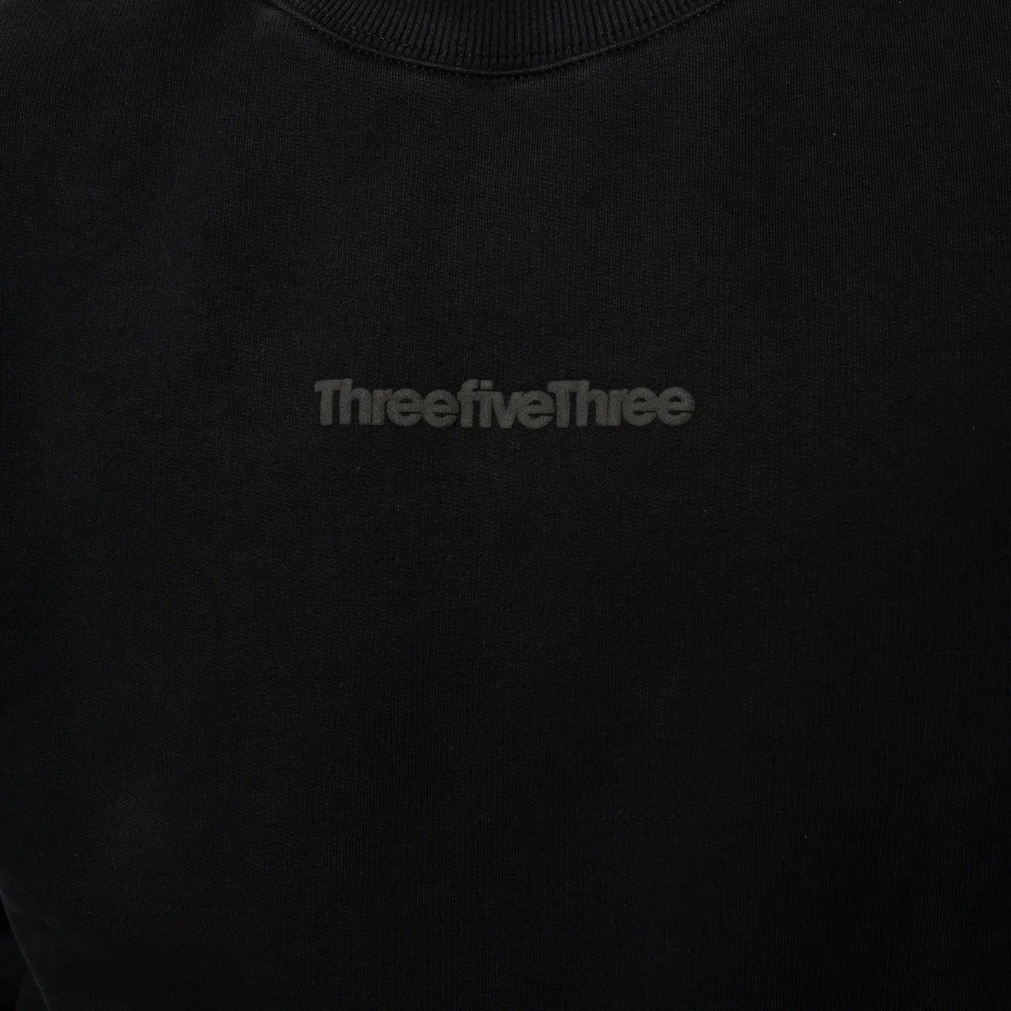 ORIGIN HEAVYWEIGHT OVERSIZED BOXY WORDMARK ORGANIC COTTON SWEATSHIRT 430GSM - OBSIDIAN - ThreefiveThree.com