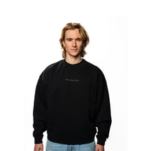 ORIGIN HEAVYWEIGHT OVERSIZED BOXY WORDMARK ORGANIC COTTON SWEATSHIRT 430GSM - OBSIDIAN - ThreefiveThree.com