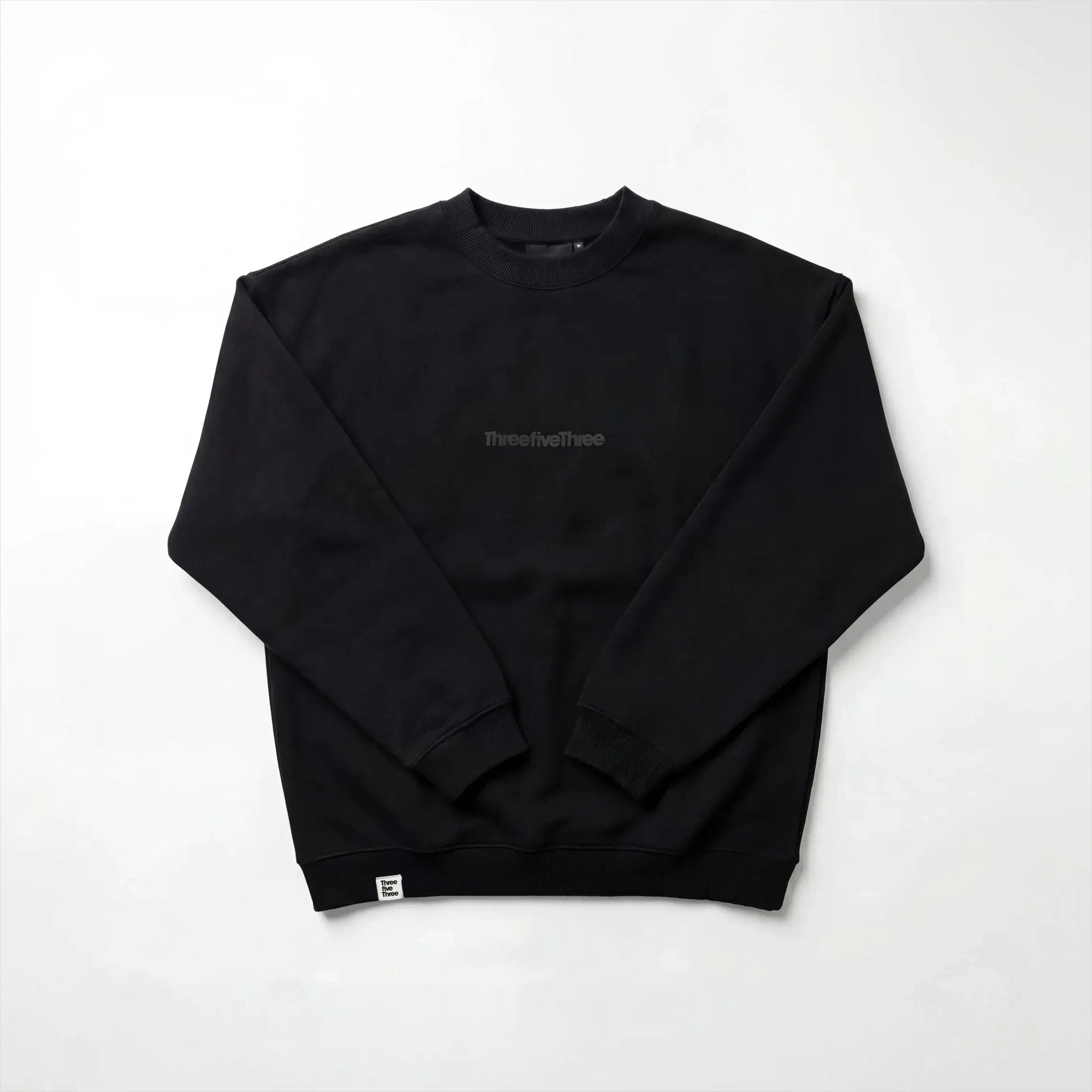 ORIGIN HEAVYWEIGHT OVERSIZED BOXY WORDMARK ORGANIC COTTON SWEATSHIRT 430GSM - OBSIDIAN - ThreefiveThree.com