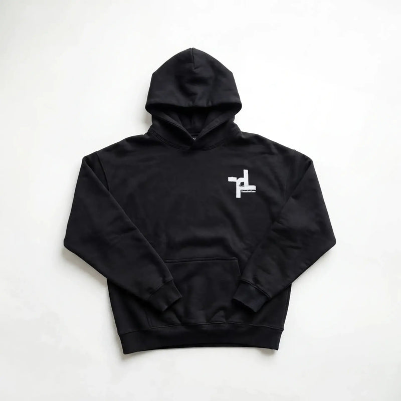 ORIGIN HEAVYWEIGHT OVERSIZED GRAFFITI ORGANIC COTTON HOODIE 430GSM - OBSIDIAN - ThreefiveThree.com