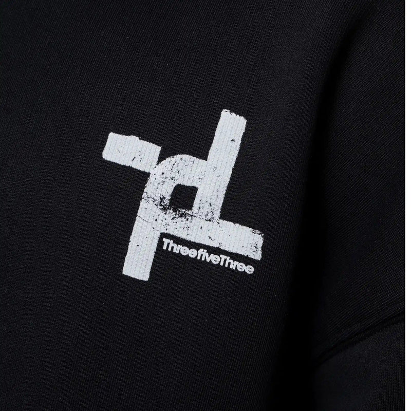 ORIGIN HEAVYWEIGHT OVERSIZED GRAFFITI ORGANIC COTTON HOODIE 430GSM - OBSIDIAN - ThreefiveThree.com