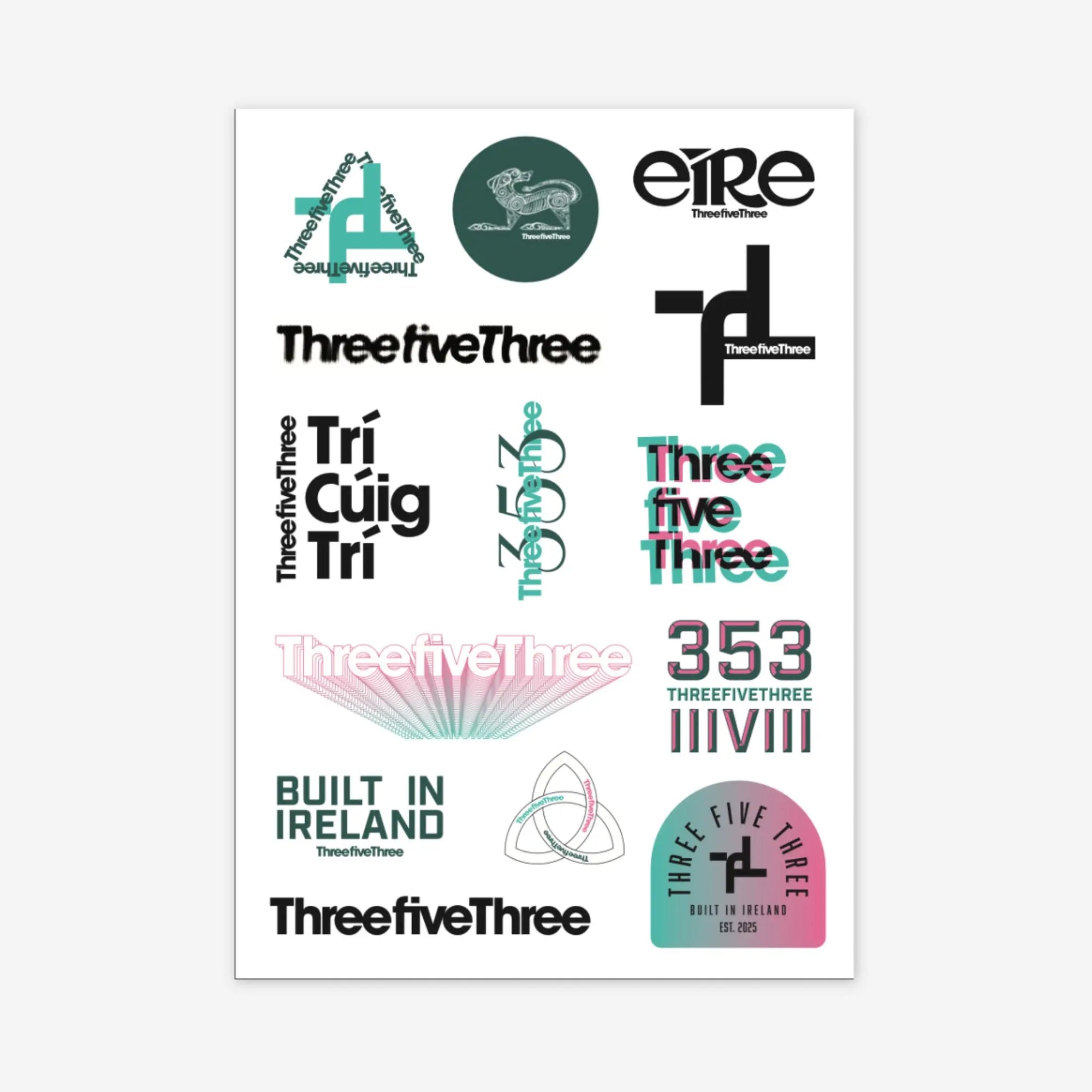 THREEFIVETHREE A4 STICKER SHEET