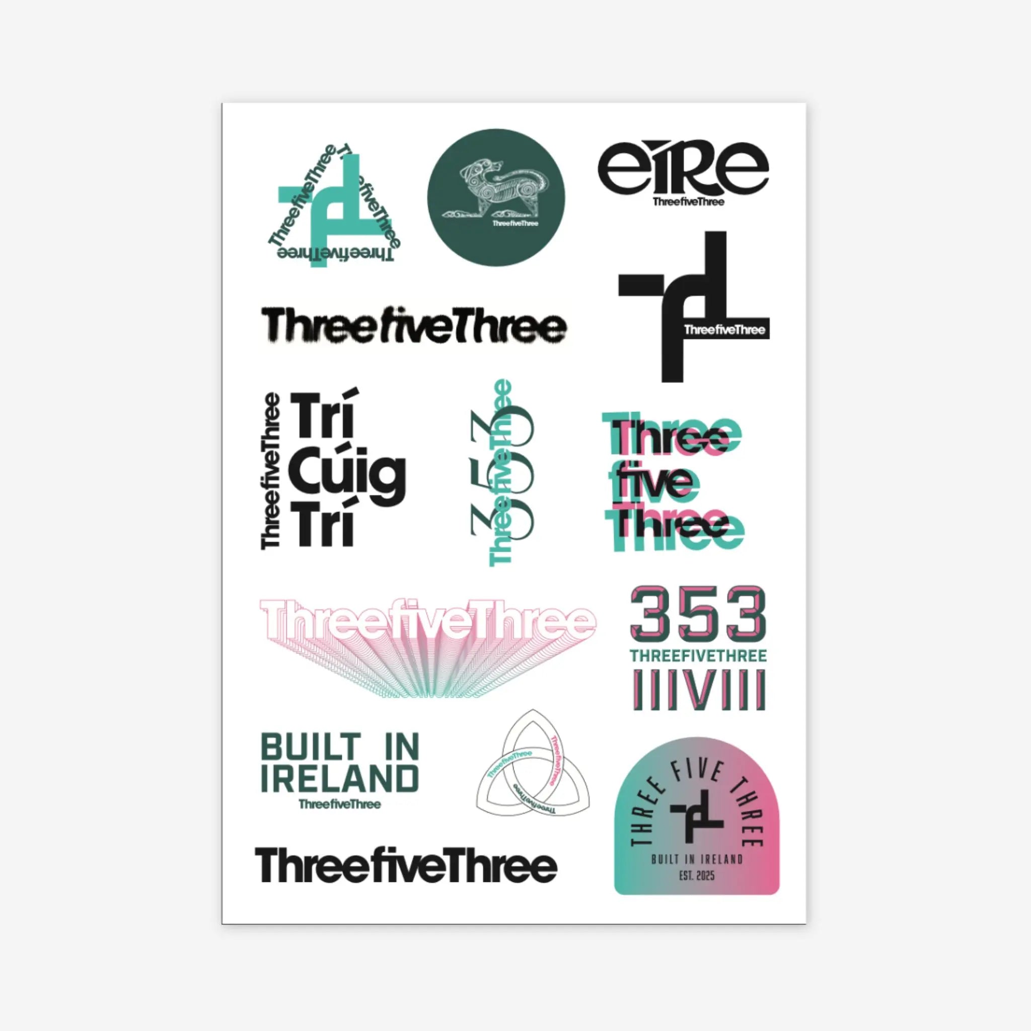 THREEFIVETHREE A4 STICKER SHEET
